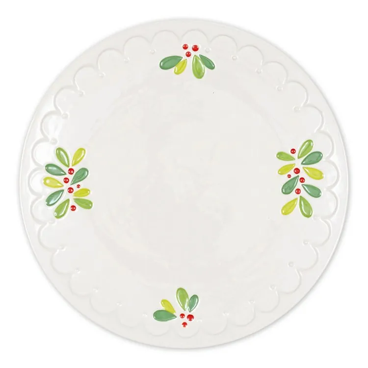 Mistletoe Sprigs Platters Set of 2