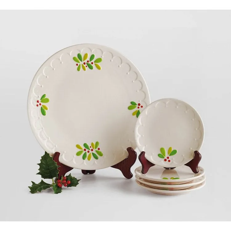 Mistletoe Sprigs Platters Set of 2