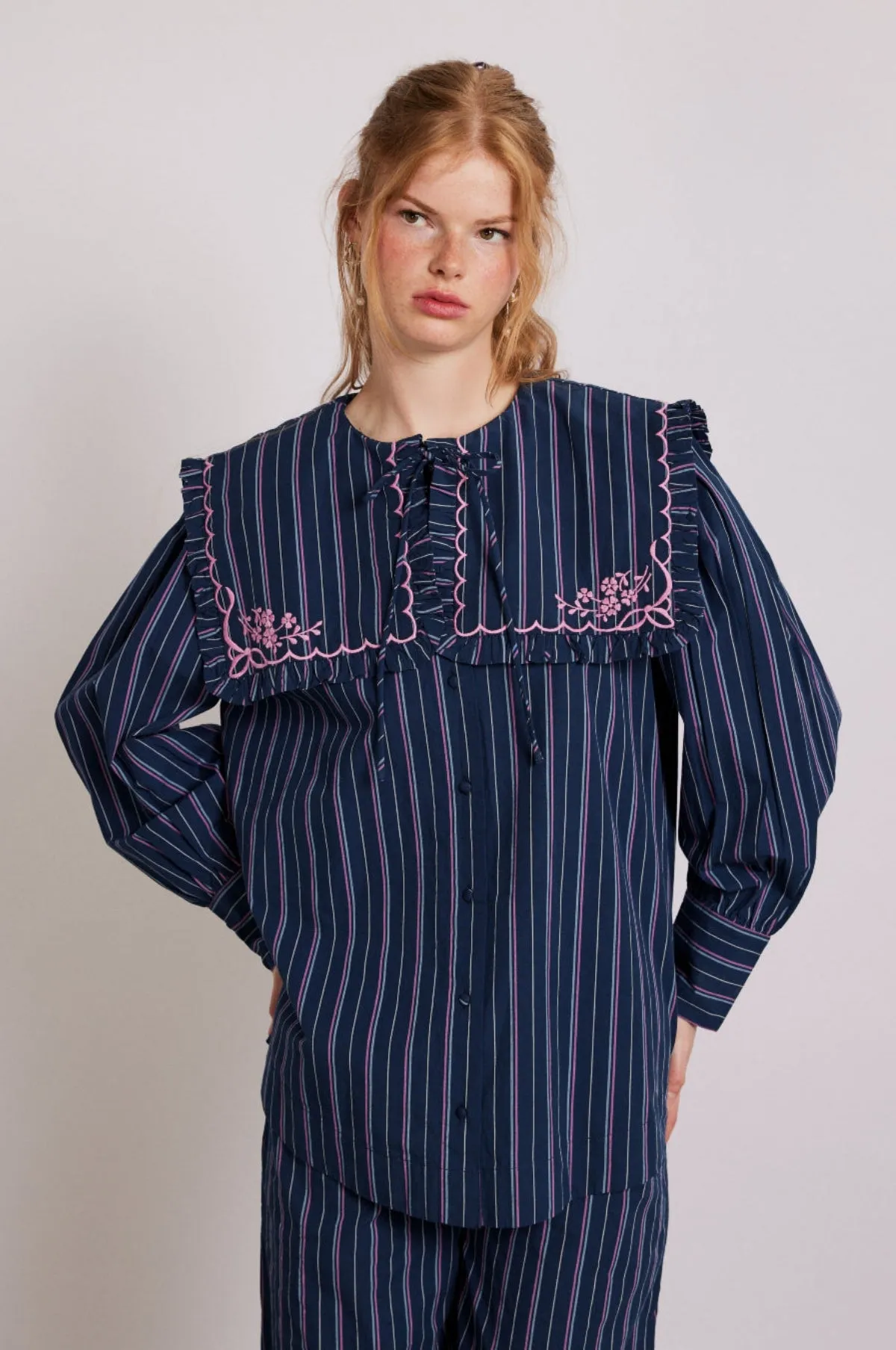 Nordine Blouse Navy Stipe