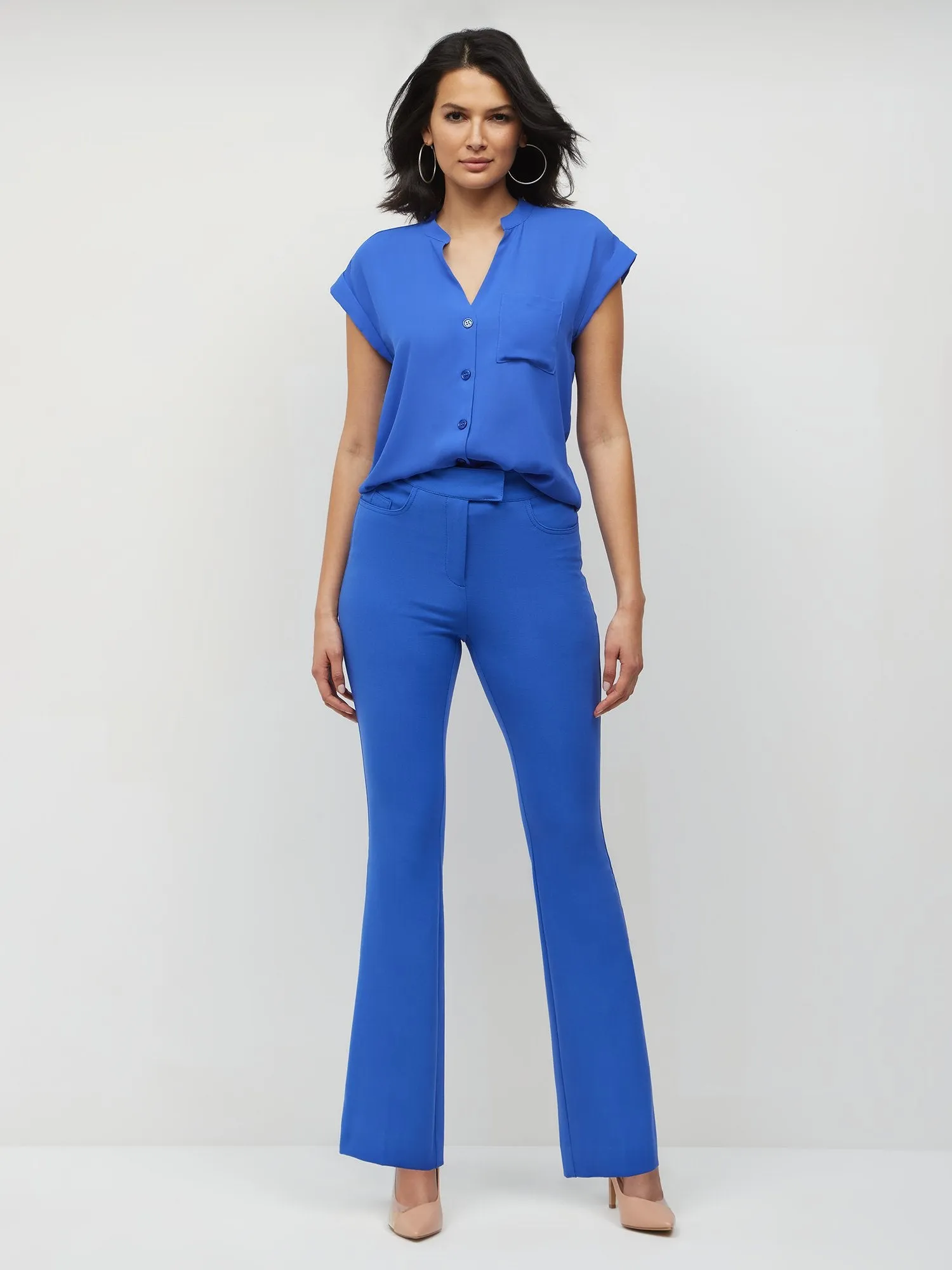 Petite Essential Stretch Mid-Rise Barely Bootcut Pant