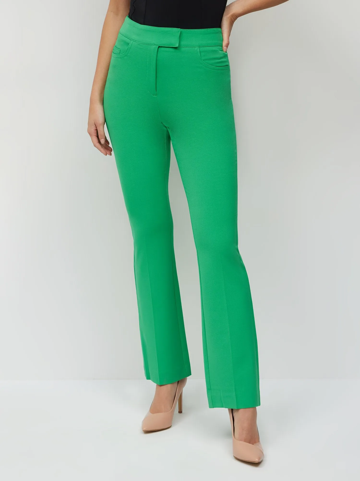 Petite Essential Stretch Mid-Rise Barely Bootcut Pant