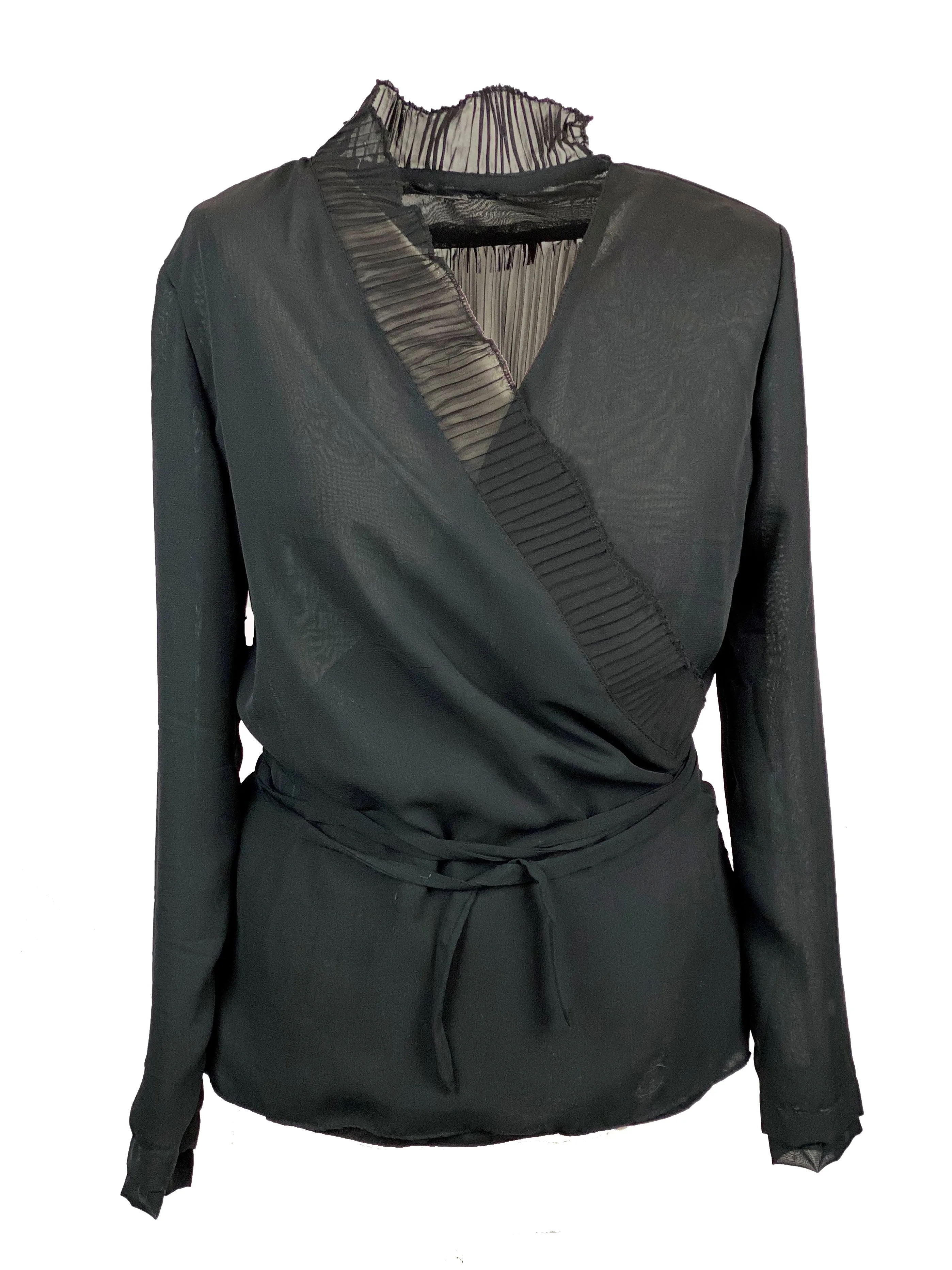 Petra overlap plissé blouse