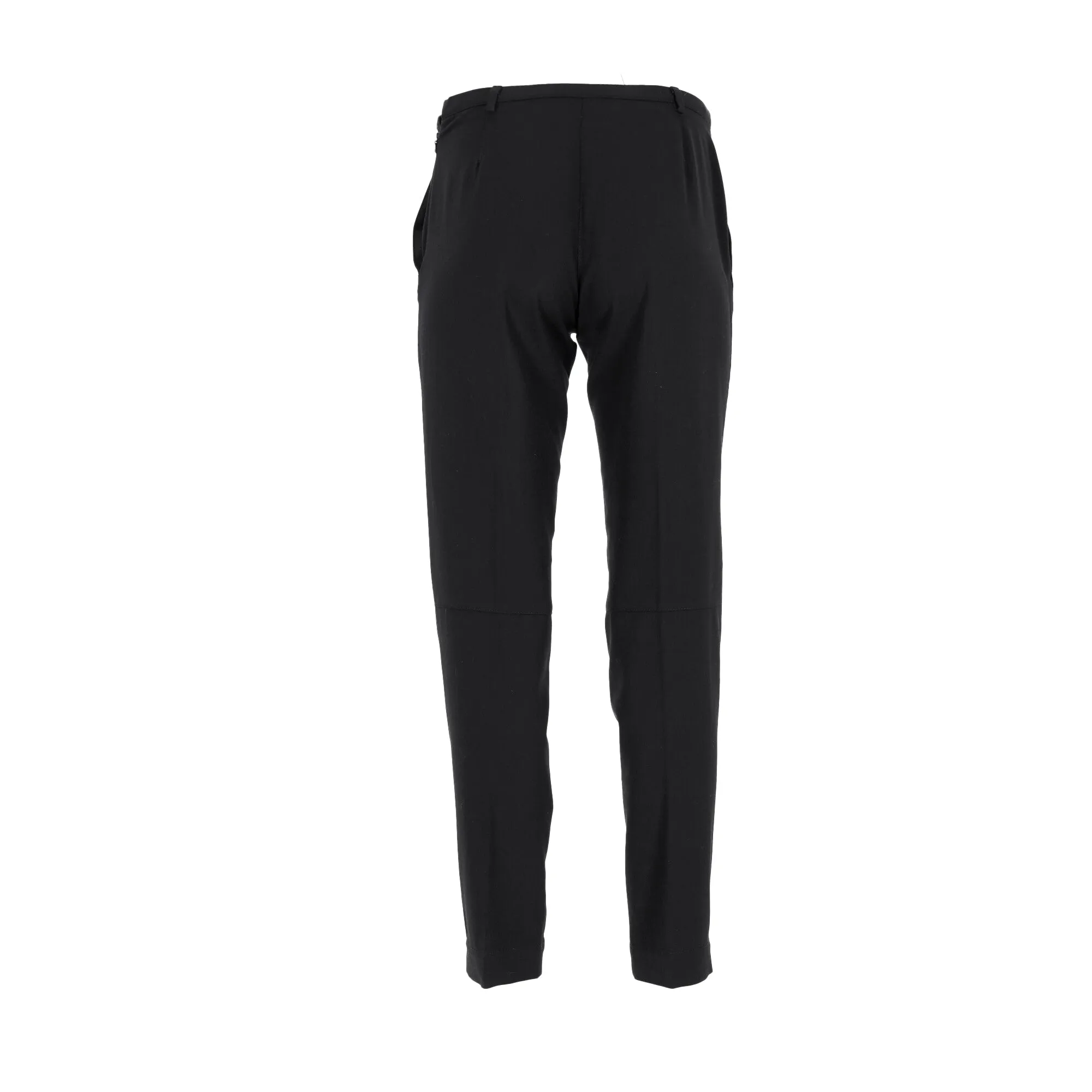 Prada Mid-Waist Straight-Leg Trousers in Black Wool