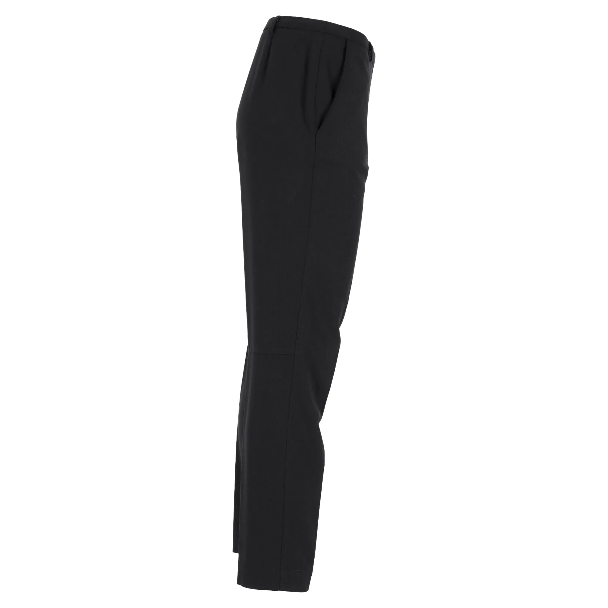 Prada Mid-Waist Straight-Leg Trousers in Black Wool