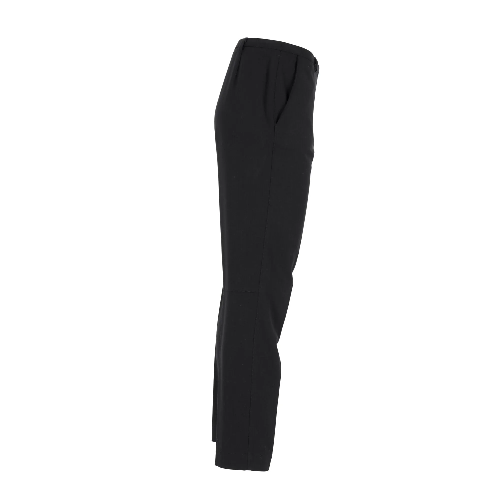 Prada Mid-Waist Straight-Leg Trousers in Black Wool