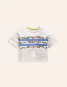 Relaxed T-shirt-Floral Placement Stripe