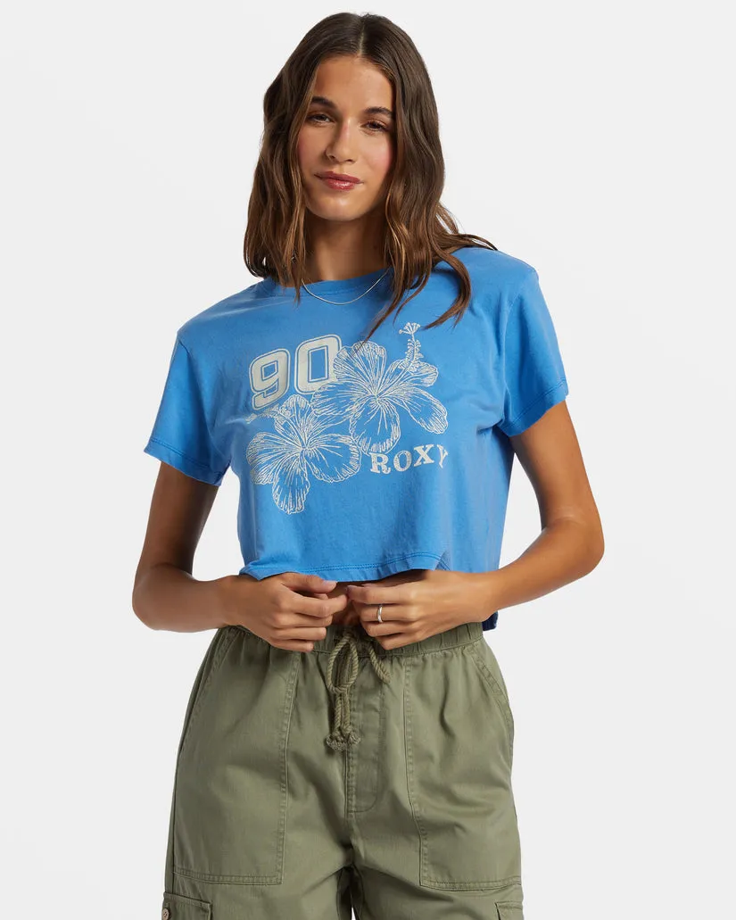 Roxy Hibiscus Collegiate Tee-Campanula