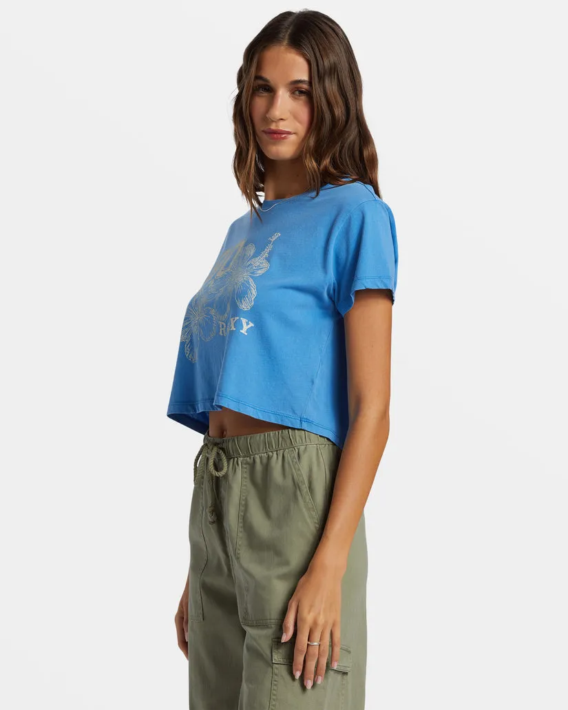 Roxy Hibiscus Collegiate Tee-Campanula