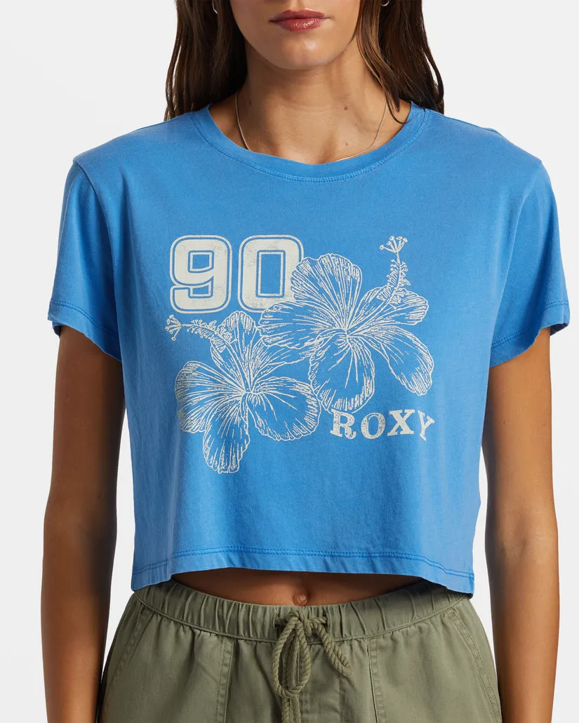 Roxy Hibiscus Collegiate Tee-Campanula