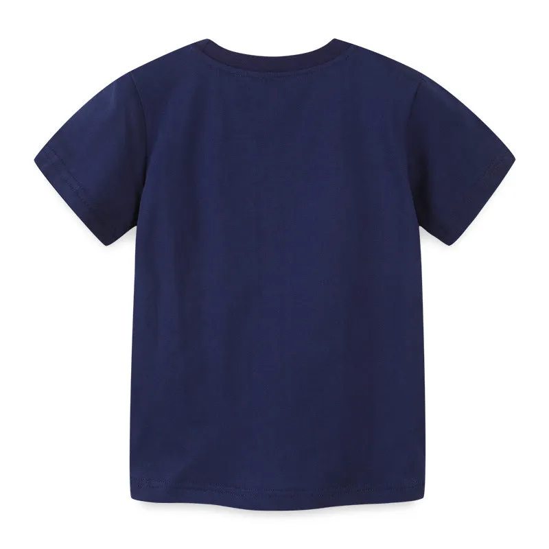 ROYAL BLUE FOOTBALL PRINTED GRAPHIC T-SHIRT