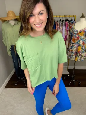 SALE! Mono B Laid Back Cropped Tee in Lime