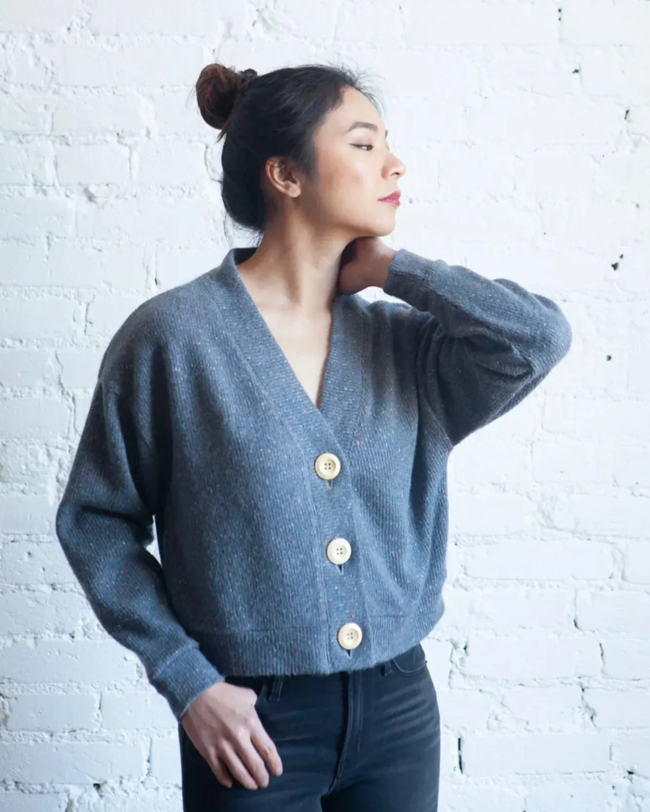 Sewing Kit - Marlo Sweater in Snug Mist Blue Sweater Knit