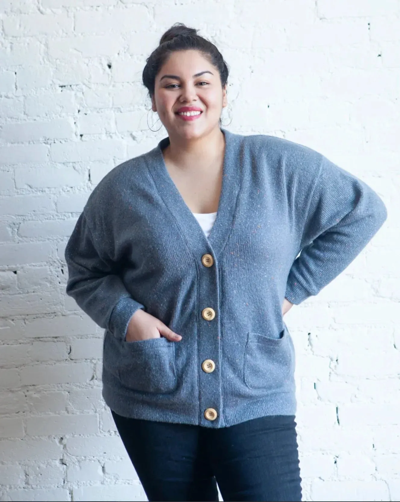 Sewing Kit - Marlo Sweater in Snug Mist Blue Sweater Knit