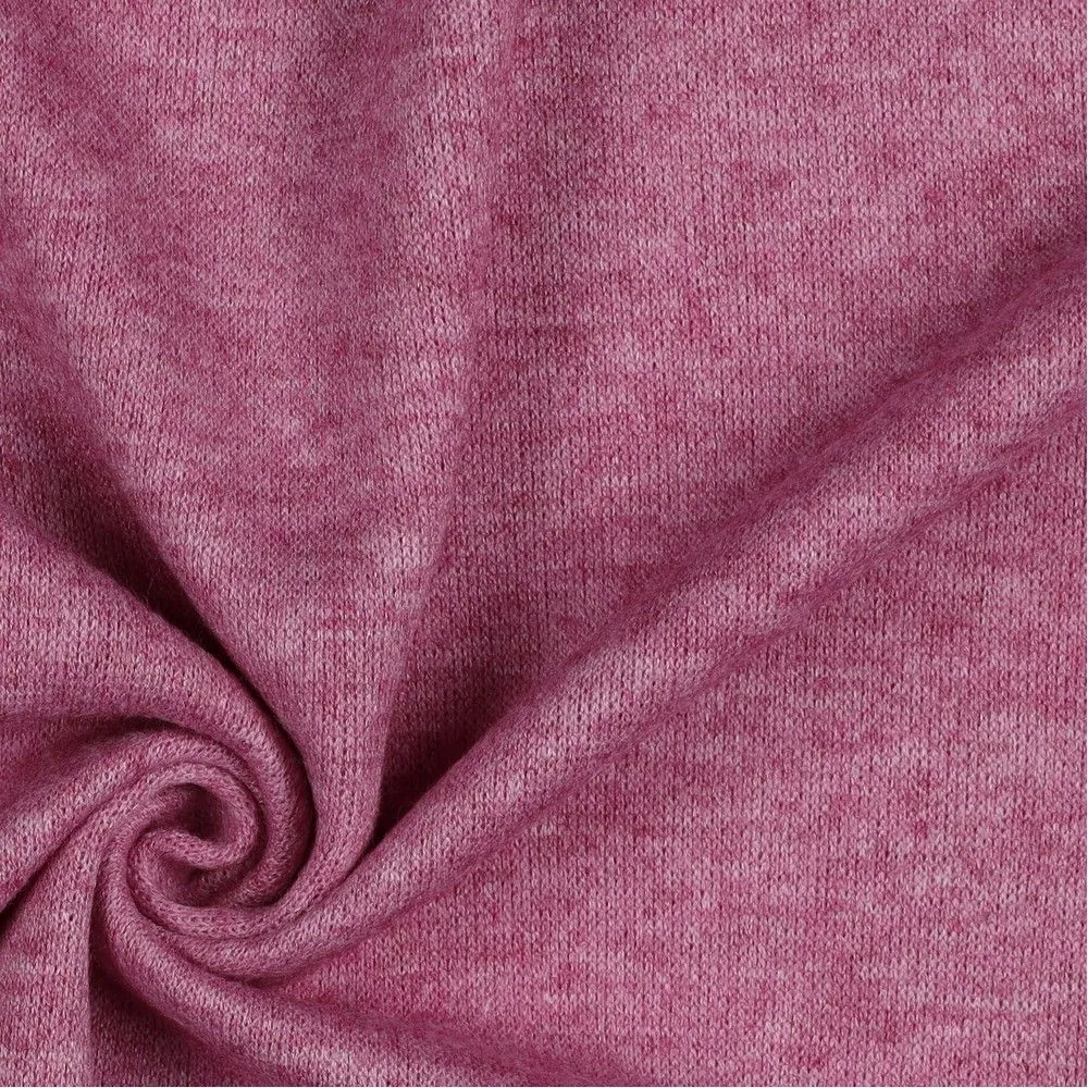 Snug Viscose Blend Sweater Knit in Cerise Melange