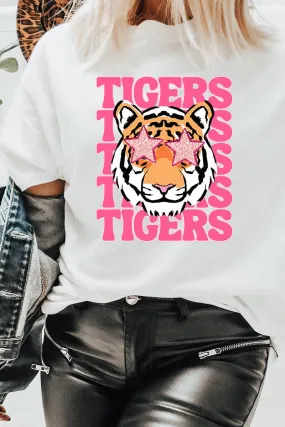 Stacked Pink Tigers Short Sleeve Relaxed Fit T-Shirt