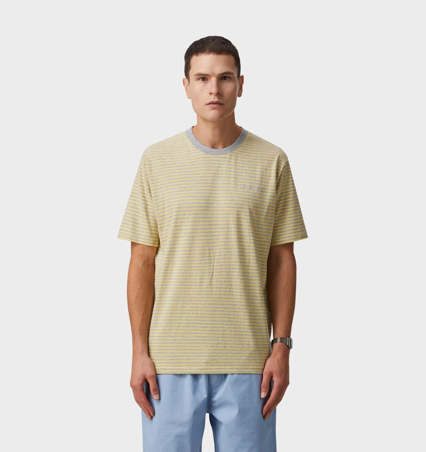 Stripe Chester Tee - Yellow/Grey