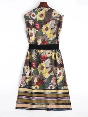 TastyHottie - Trendy Button Belted Up Floral Midi Dress