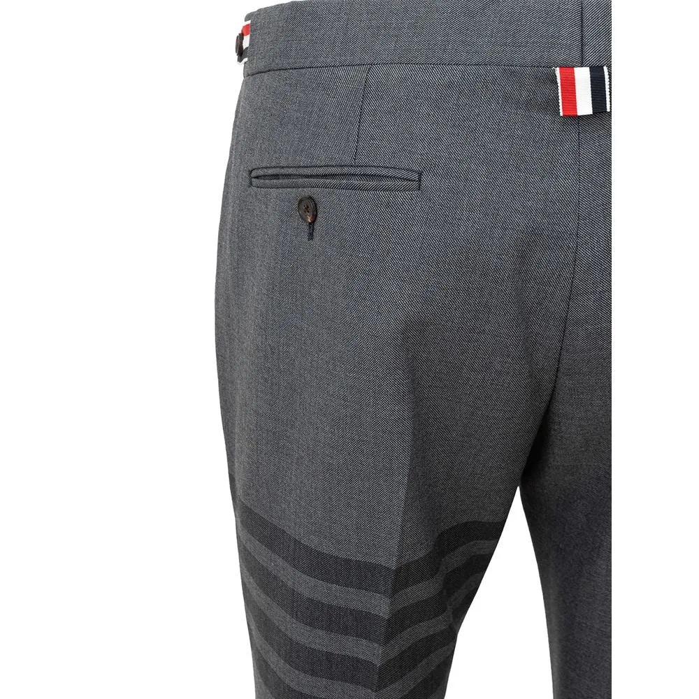 Thom Browne Elevated Gray Wool Trousers for Men