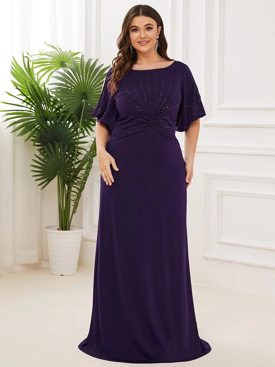 Trendy Round Neck Floor Length Evening Dress for Women