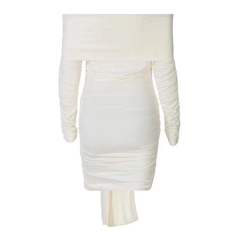 Trendy Ruched Knot Off-Shoulder Dress for Any Occasion