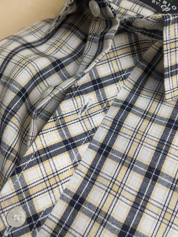 White Checks Formal Dress Shirt For Men MFS84