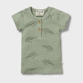 Wilson & Frenchy - organic rib henley tee - little croc