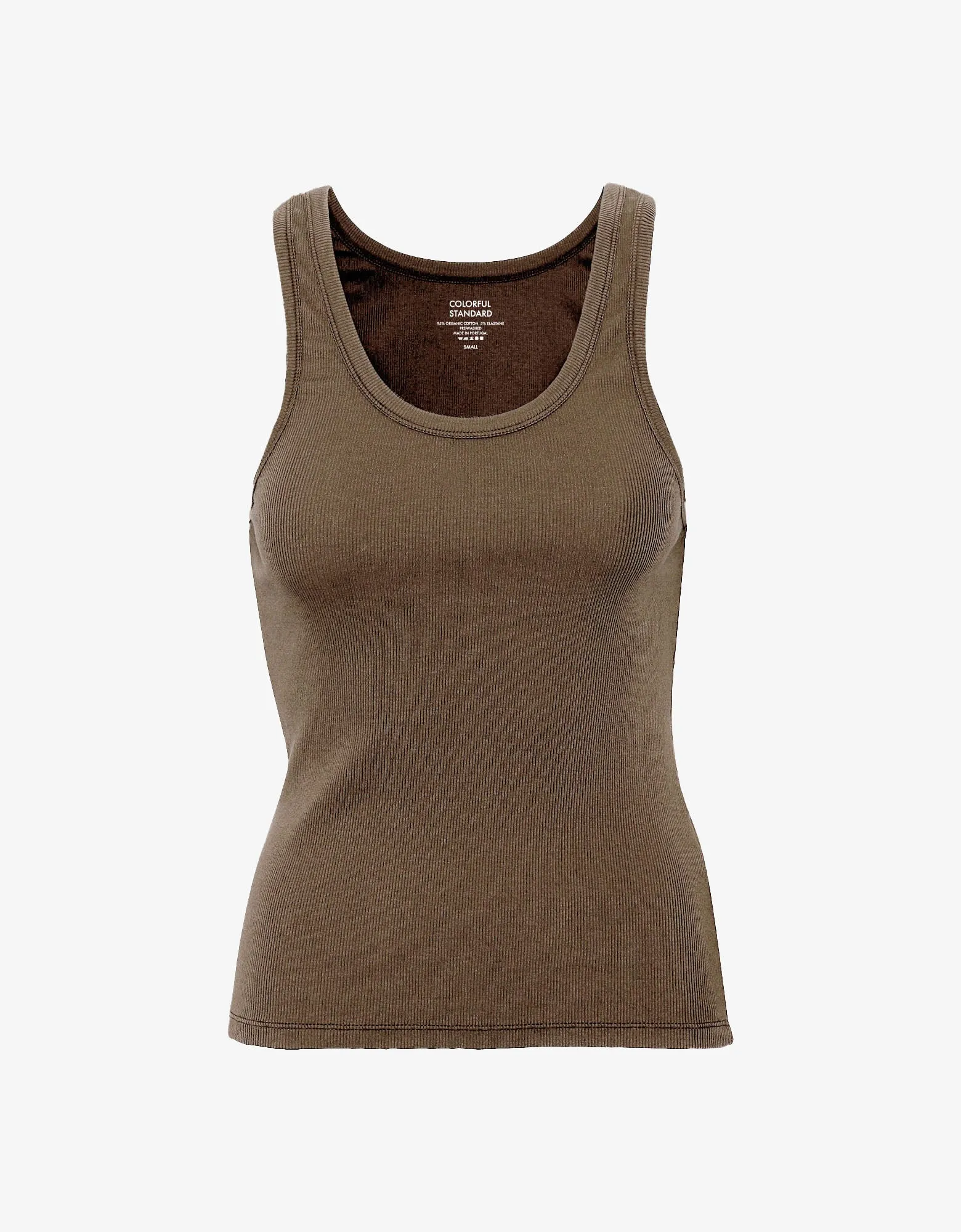 Women Organic Rib Tank Top - Cedar Brown